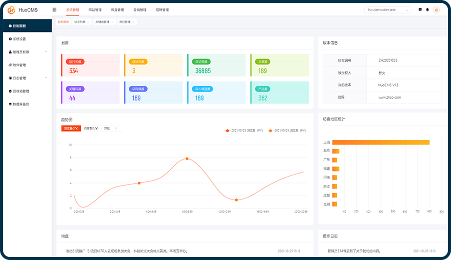 HuoCMS|免费开源可商用CMS建站系统HuoCMS 2.0下载(thinkphp内核)-诺言资源网