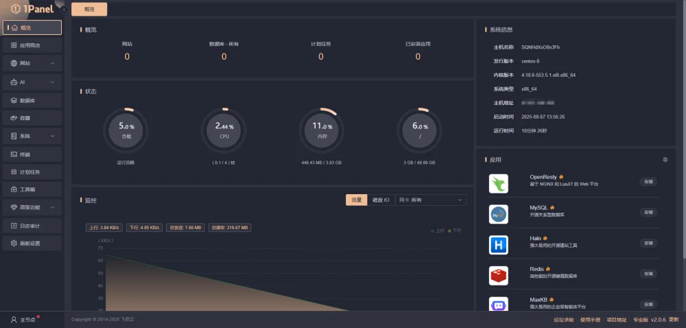 1Panel 破解版 全网独家首发 v2.0.6 开心版插图1