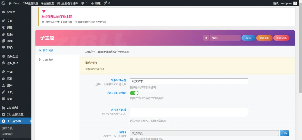 开发者使用 - zibll_child框架-诺言资源网