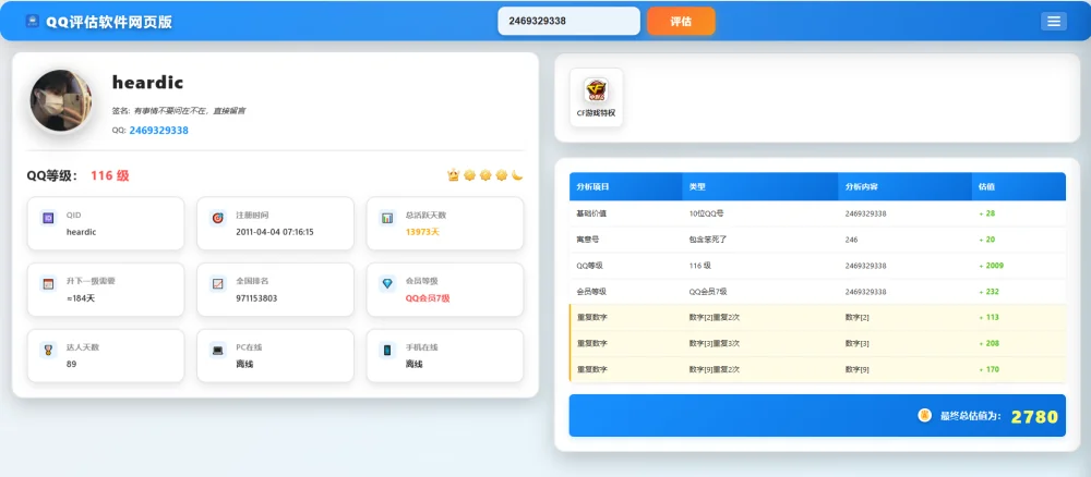 QQ评估软件源码含接口-诺言资源网