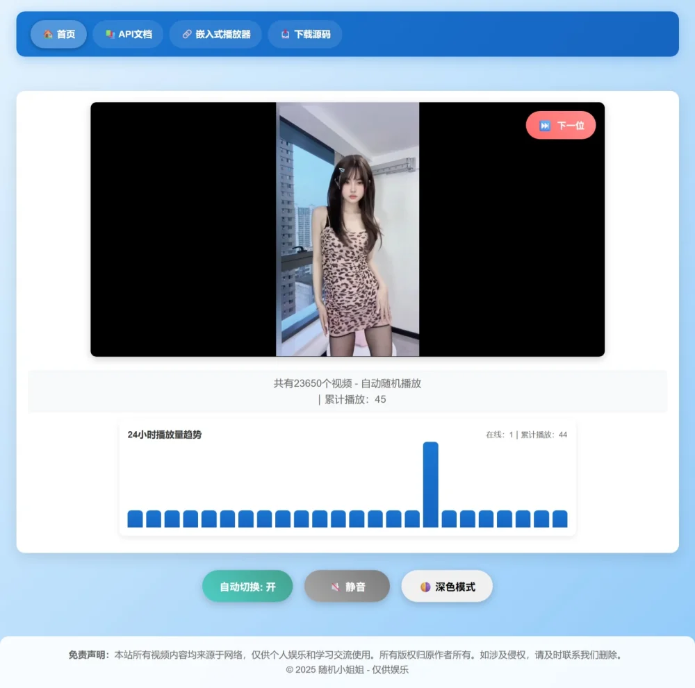 随机小姐姐热舞视频系统源码全新UI带后台版v5.0-诺言资源网